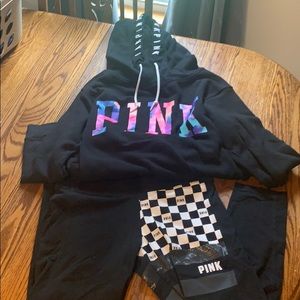 Pink capri/hoodie bundle